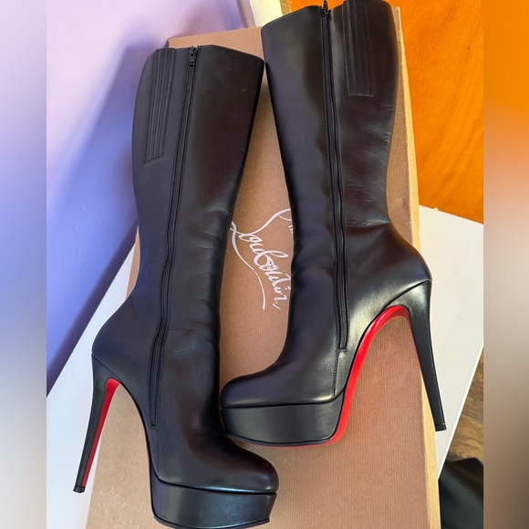 Christian Louboutin bianca  Botta  black leather knee boots 38.5 IT - Picture 8 of 16